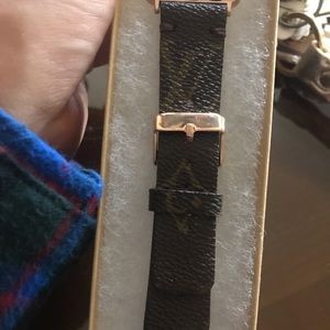 Handcrafted Louis Vuitton Apple Watch band Gold